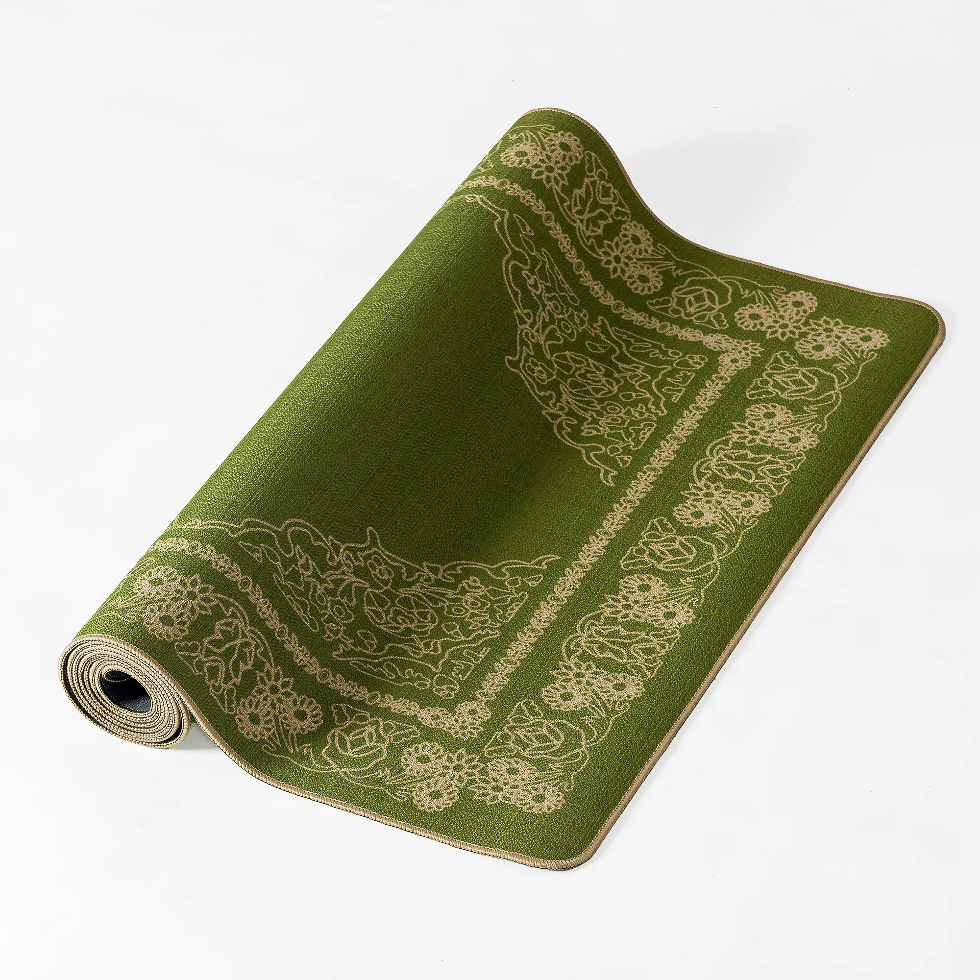 Grüne wunderschöne eco-Yogamatte aus Jute und Naturkautschuk. Nachhaltig und hochwertig produziert. 