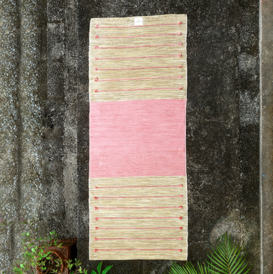 Surya Rose Ayur Vastra Yogamatte aus Bio-Baumwolle und Jute mit ayurvedischer Kräuterfärbung